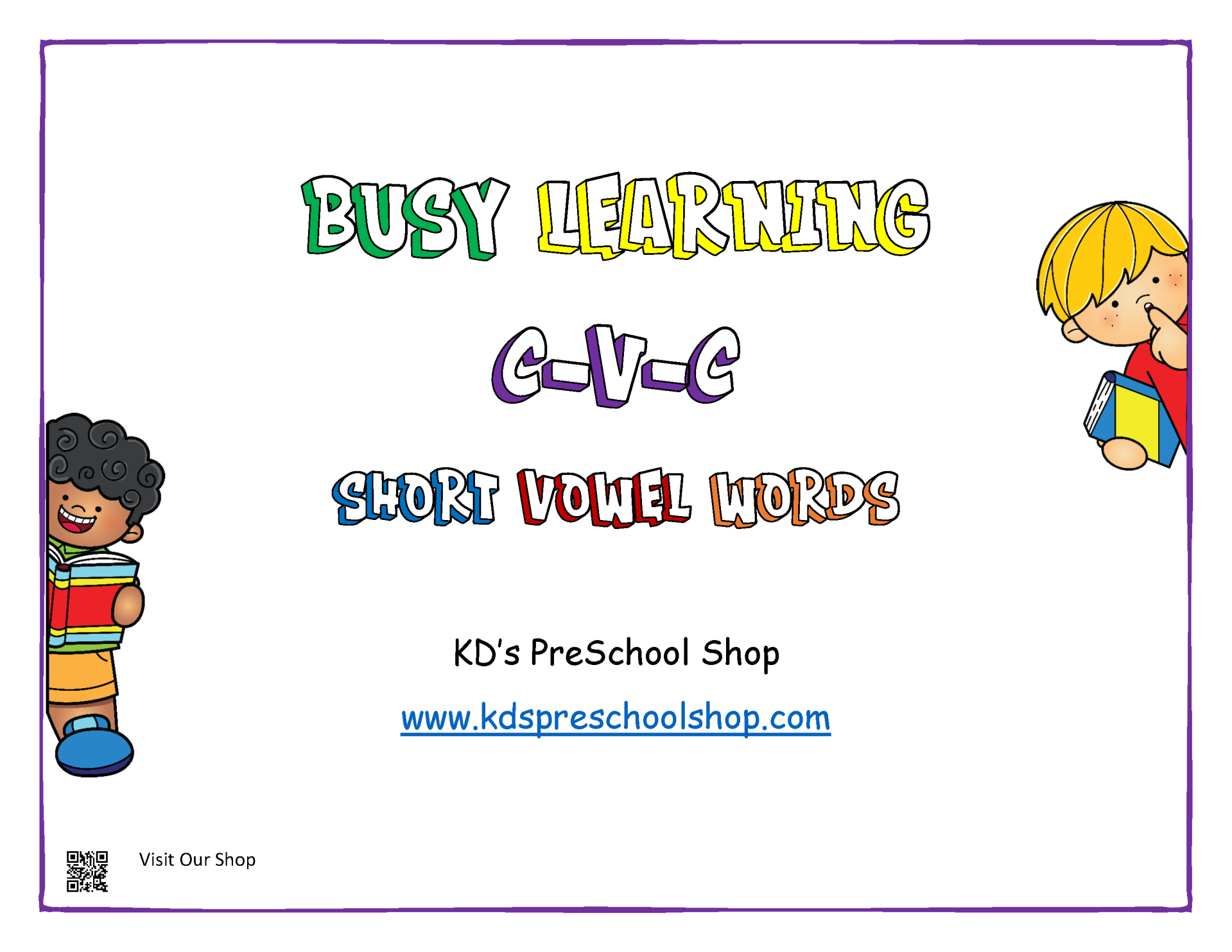 Busy Learning CVC Workbook #1