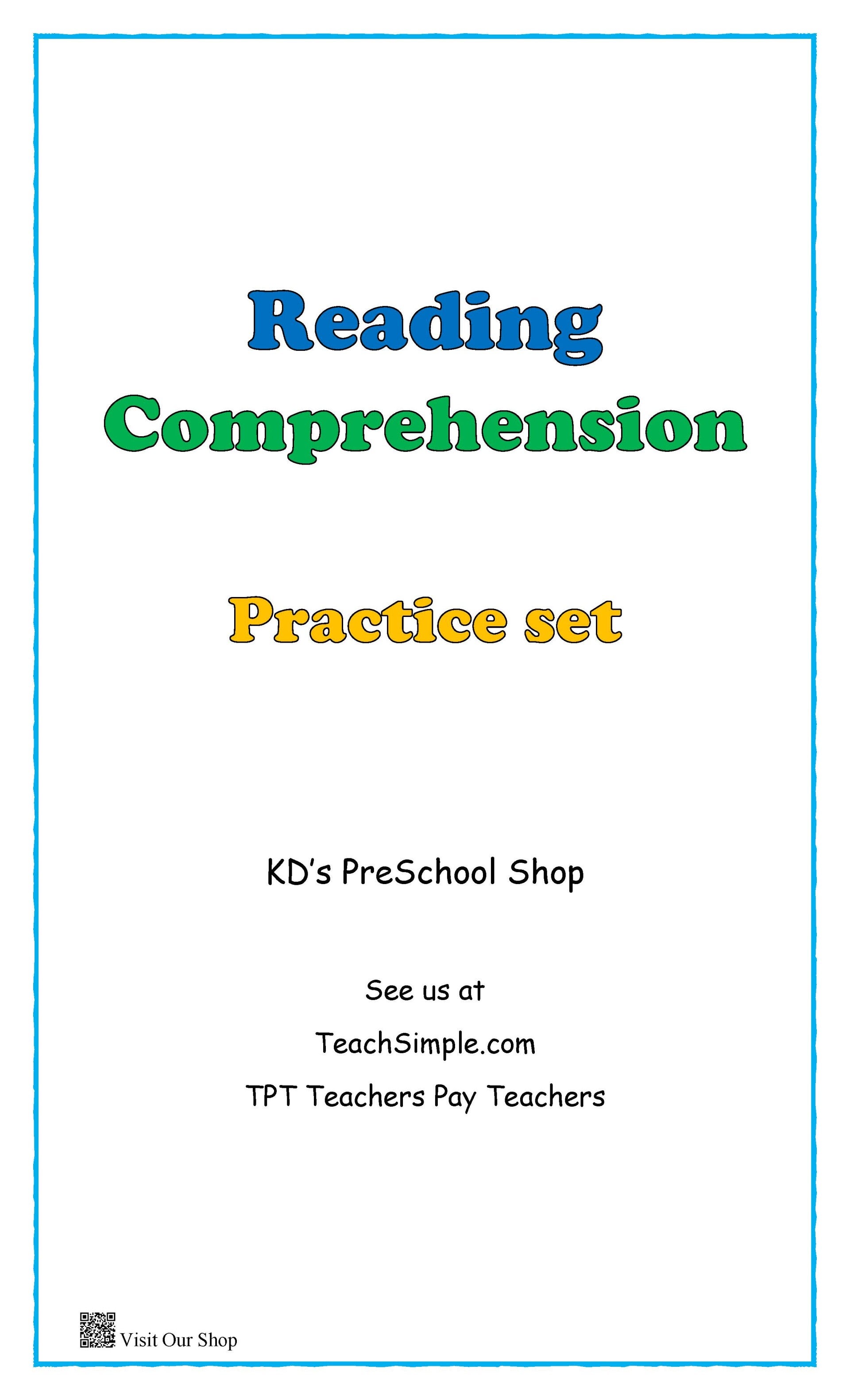 Reading Comprehension Workbook