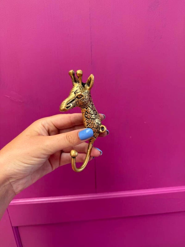 Brass wall hook Giraffe