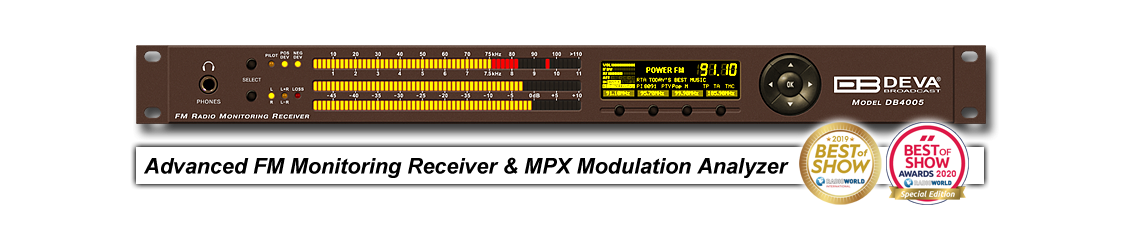 Deva Broadcast DB4005 FM Radio Monitoring Ontvanger & MPX Modulatie Analyzer