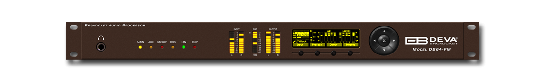 Deva Broadcast DB64-FM FM-radio 4-bands broadcast-audioprocessor met RDS/RBDS-encoder