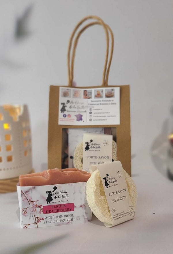 Coffret Écoresponsable : Savon Artisanal & porte savon végétal