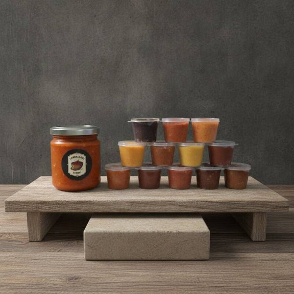 Proefpakket 12 smaken inclusief een potje sambal naar keuze