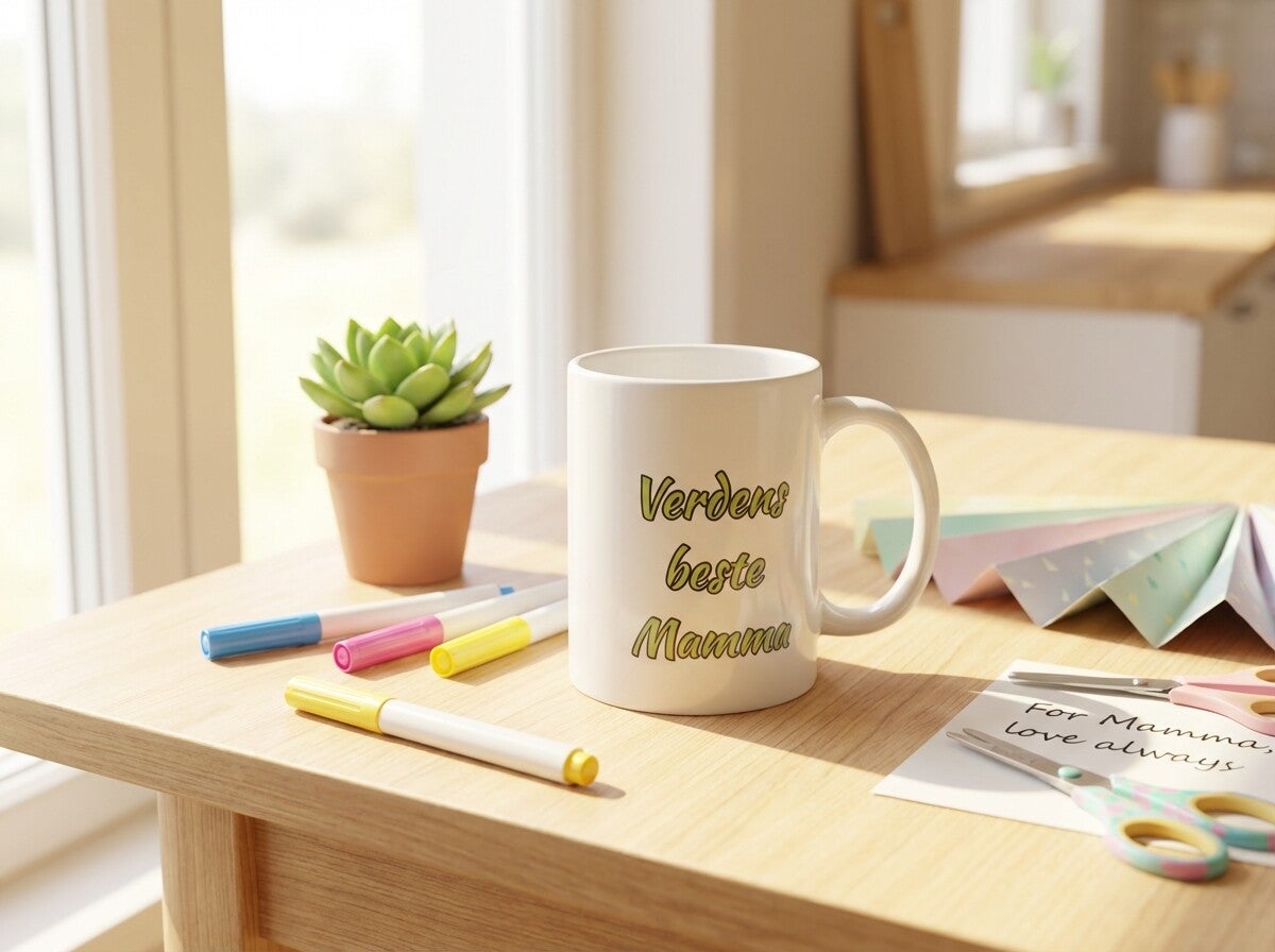 Kopp- verdens beste mamma sommerfugl