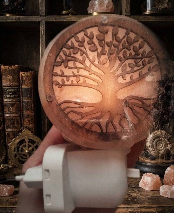 Veilleuse "Éclat de l'Arbre de Vie" – Cristal de Sel de l'Himalaya