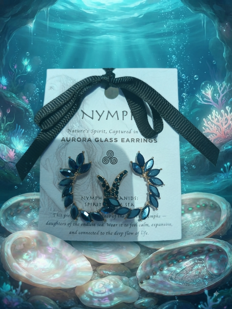 Boucles d'Oreilles "Nymphe des Océans" : Le Reflet des Abysses