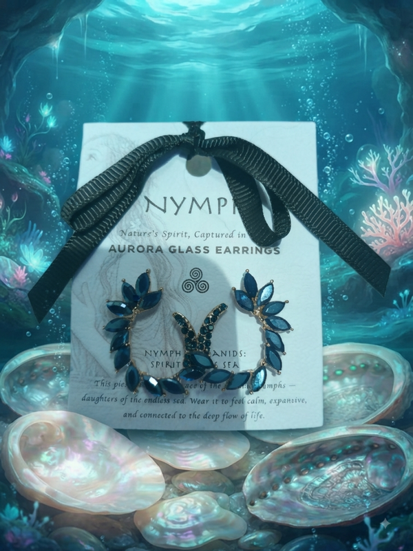 Boucles d'Oreilles "Nymphe des Océans" : Le Reflet des Abysses