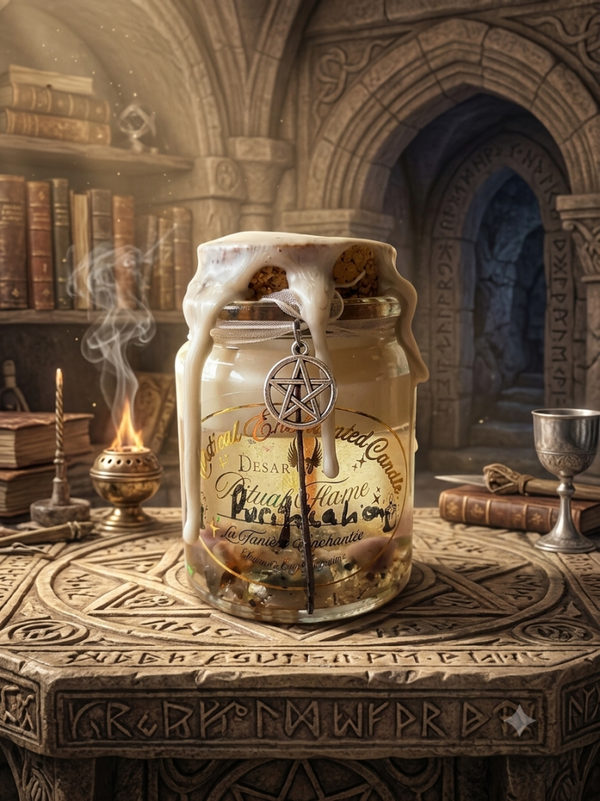 Bougie Magique Rituel "Purification" — Flamme d'Élixir et Cristaux Sacrés
