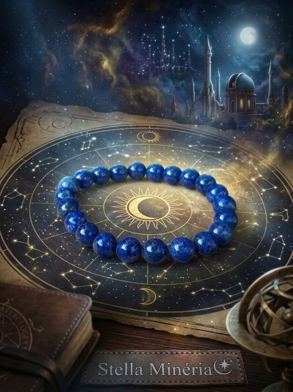 Bracelet en Lapis Lazuli Naturel (Perles 8 mm) – "L’Éclat d'Uranopolis"
