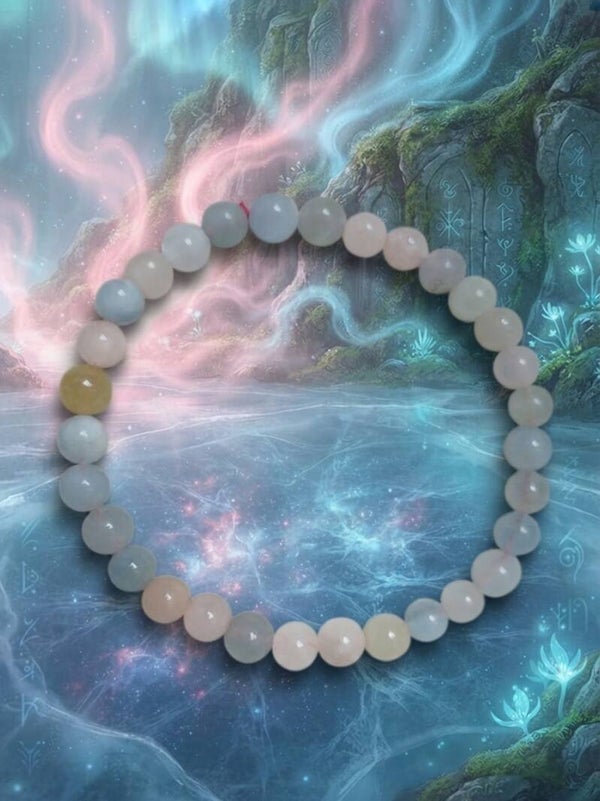 Le Bracelet "Symphonie des Glaces et de l'Aurore" en Morganite et Aigue-Marine