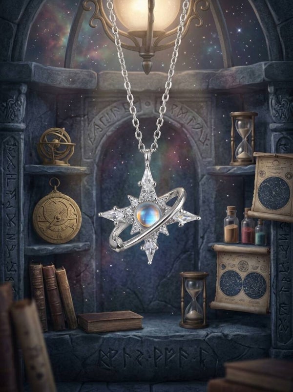 Collier Céleste « Étoile de Saturne » Argent