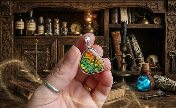 Pendentif Ammolite Naturelle "Écaille de Dragon" – Argent 925