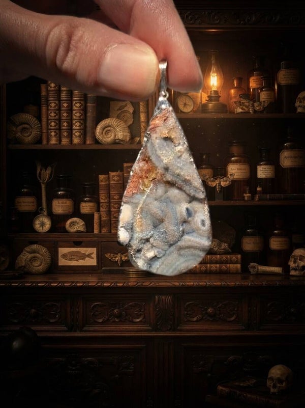 Pendentif Calcédoine "Larme d'Étoile"