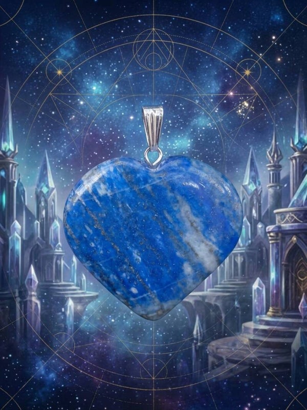Pendentif Cœur en Lapis Lazuli Naturel – "Le Cœur d'Uranopolis"