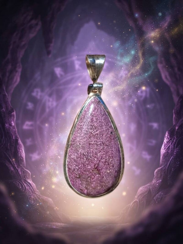 Pendentif Goutte « Cœur d’Éther de Purpurite » Argent 925