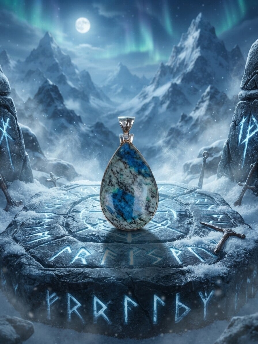 Le Cœur Glacé des Sept Sommets – Pendentif Jaspe K2 & Argent 925
