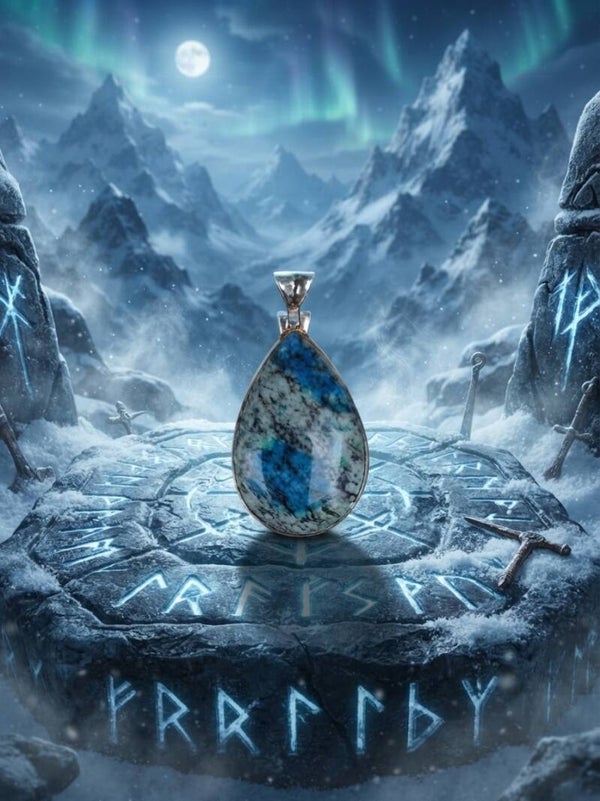 Le Cœur Glacé des Sept Sommets – Pendentif Jaspe K2 & Argent 925