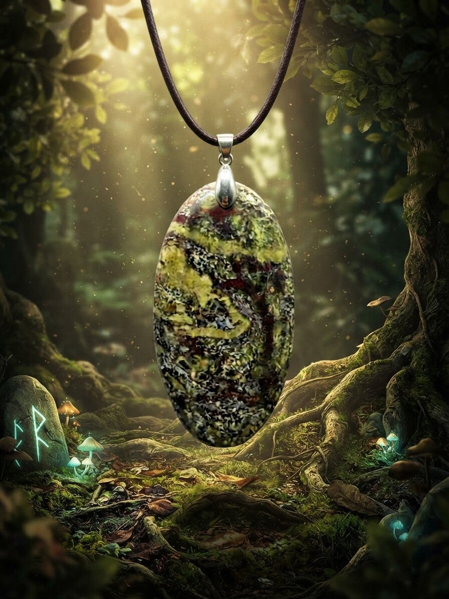 Pendentif « Cœur de Draconia » en Jaspe Sang de Dragon Naturel (env. 4 cm)