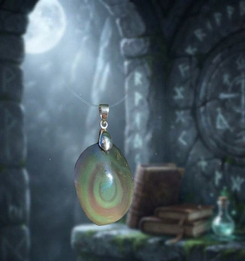 Pendentif Miroir des Âmes – Obsidienne Œil Céleste 3 cm Qualité AAA & Argenté