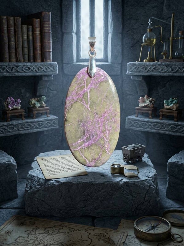 Pendentif en Stichtite - Le Cœur de la Montagne Ancienne