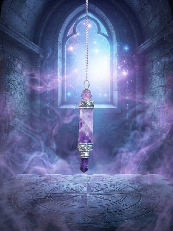 Le Poids du Sceptre d'Améthyste — Pendule Divinatoire & Métal Argenté