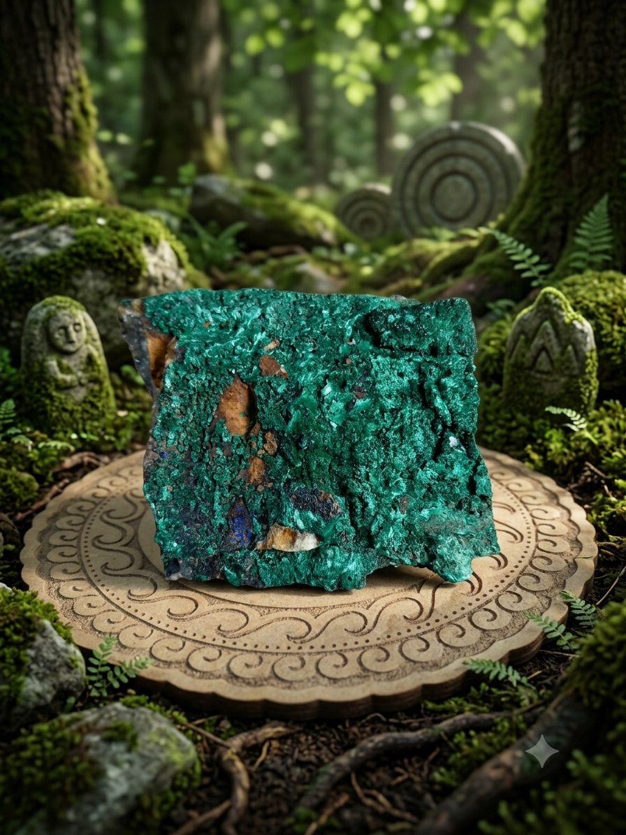 Pierre Brute L'Alliance Céleste et Terrestre Malachite Azurite 121g