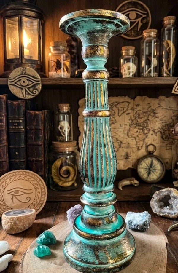Flambeau d'Alexandrie – Bougeoir Sculptural Style Antique (40cm)