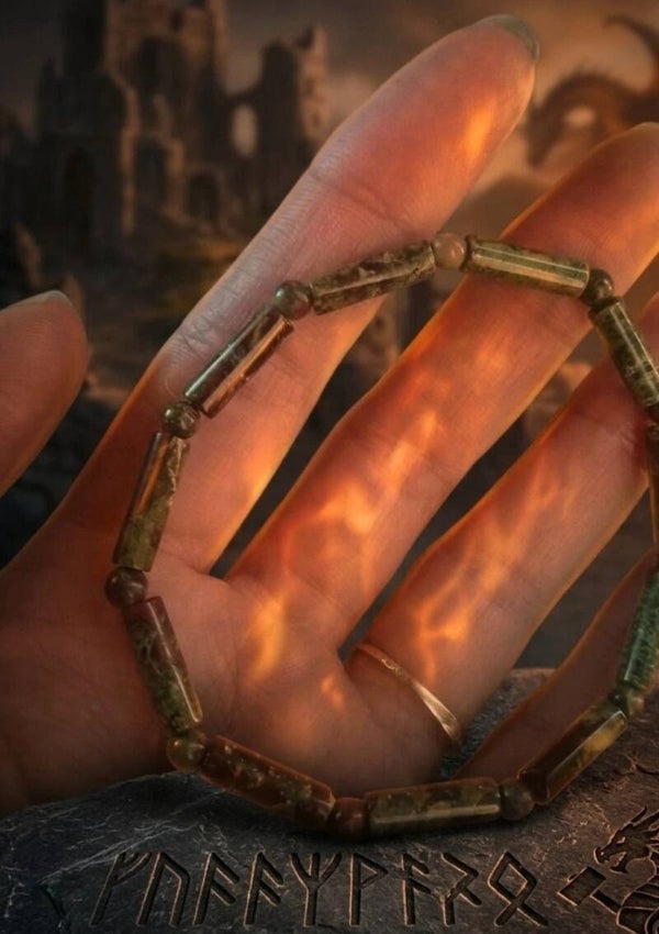 ​Les Maillons de Drakonir – Bracelet en Jaspe Sang de Dragon