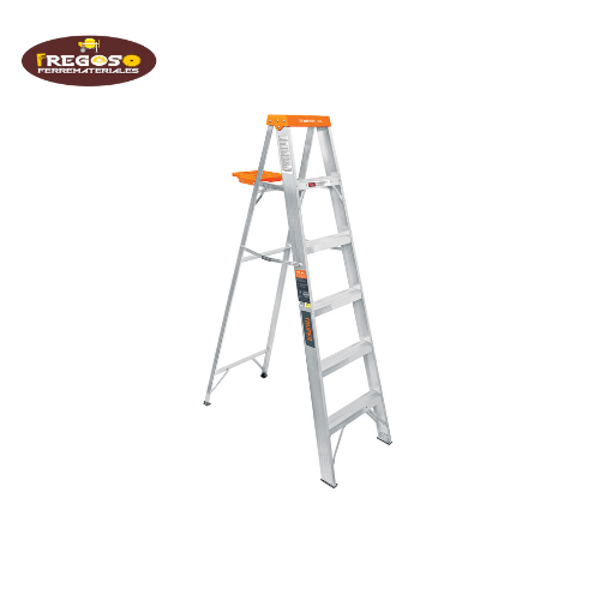 Escalera de tijera tipo II con bandeja naranja