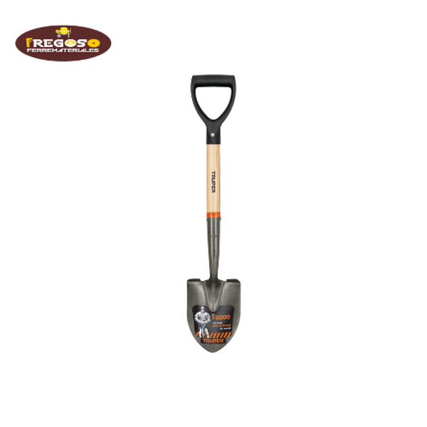 Pala cajuelera redonda, puño "D" mango de madera