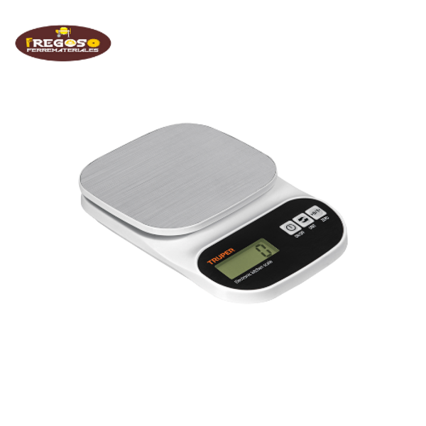 Báscula digital para cocina, plato de acero inox,5kg, Truper