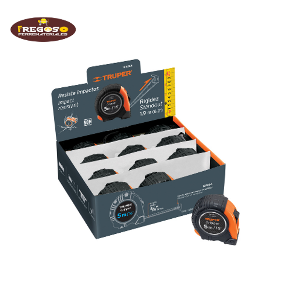 Flexómetro Gripper 5 m cinta 13 mm