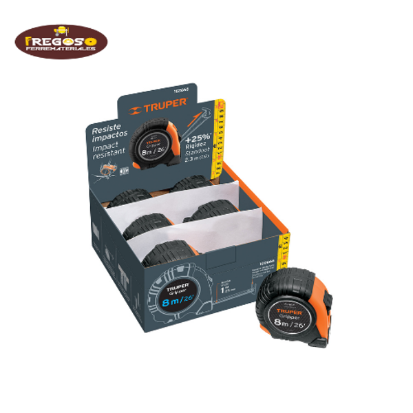 Flexómetro Gripper 8 m cinta 25 mm
