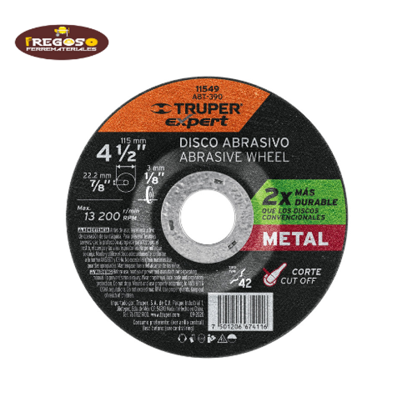 Disco Tipo 42 de 4-1/2" x 3.2 mm corte metal