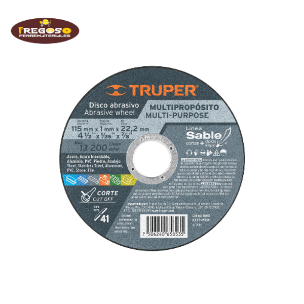 Disco Tipo 41 de 4-1/2" x 1 mm corte multimaterial