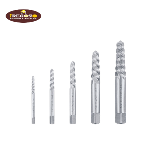 Juego con 5 extractores de tornillos