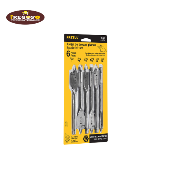 Juego de brocas planas de manita, 6 piezas