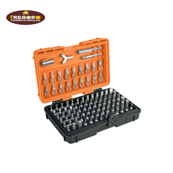 Juego de 100 puntas mixtas largo 1" en estuche plástico