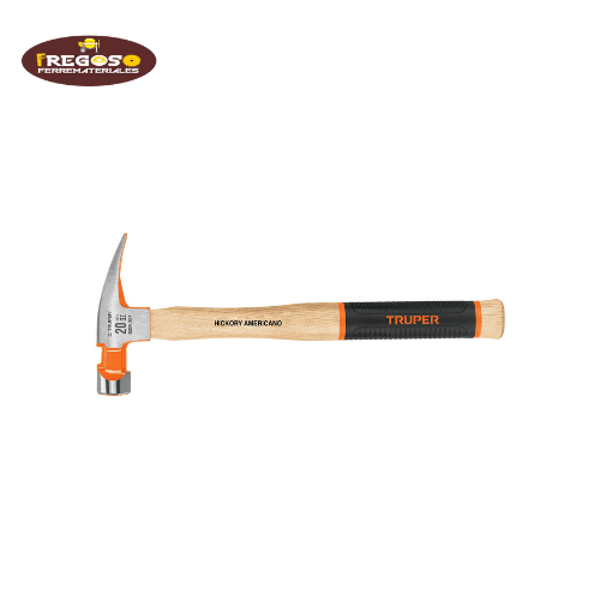 Martillo pulido 20 oz uña recta, boca fresada, Truper Grip