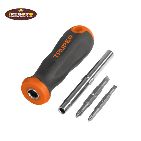 Desarmador 2 puntas dobles y barra con 2 cajas hexagonales