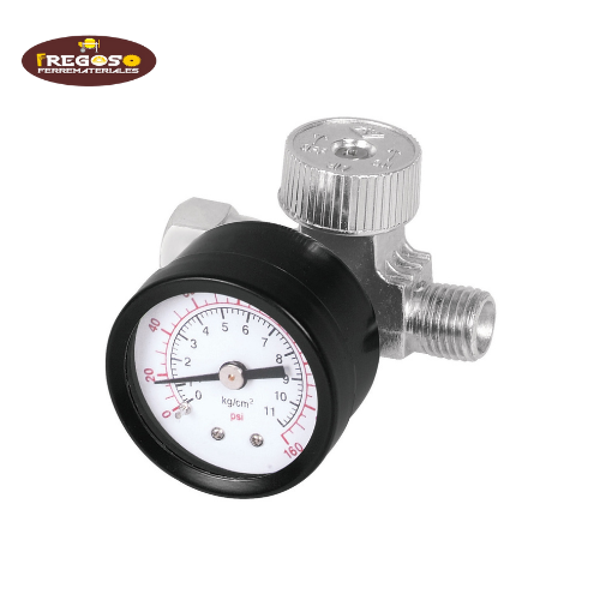 Regulador de aire con manómetro, cuerda 1/4 NPT