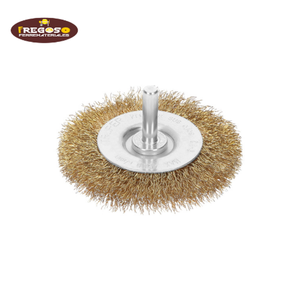 Carda circular 3" alambre grueso para taladro, Truper