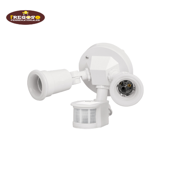 Arbotante blanco c-sensor movimiento, lámparas no incluidas
