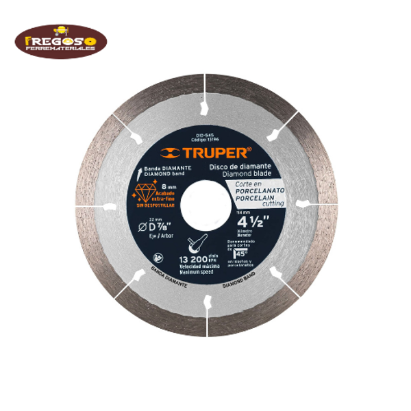 Disco de diamante de 4-1/2" x 1.3 mm, corte de porcelanato