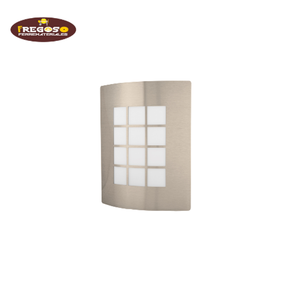 Arbotante decorativo cuerpo acero inox, lámpara no incluida