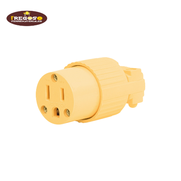 Contacto industrial plástico aterrizado, 2 polos+tierra