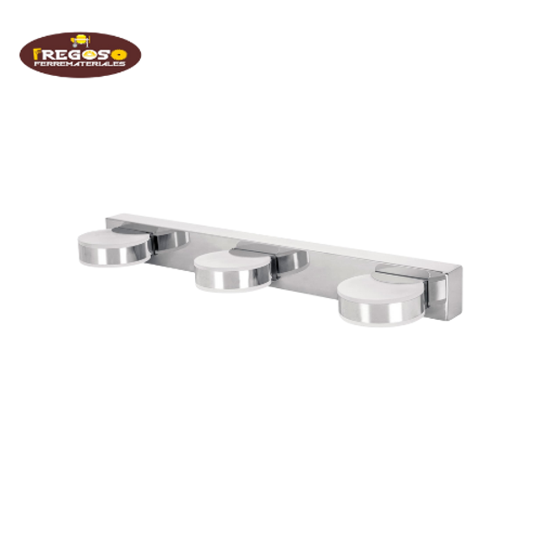 Arbotante decorativo de LED 10 W con 3 spots para baño