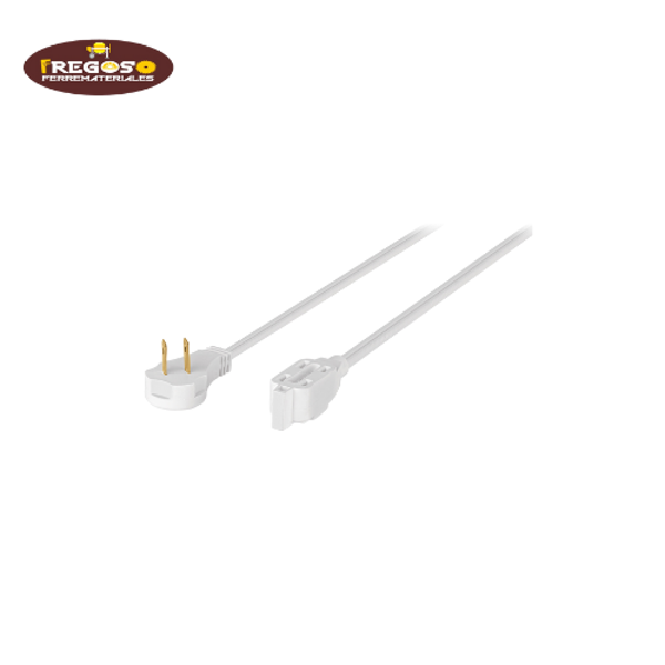 Extensiones eléctricas domésticas con clavija plana, blancas