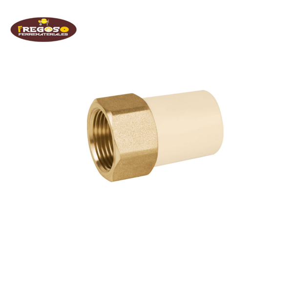 Adaptador hembra CPVC con inserto latón