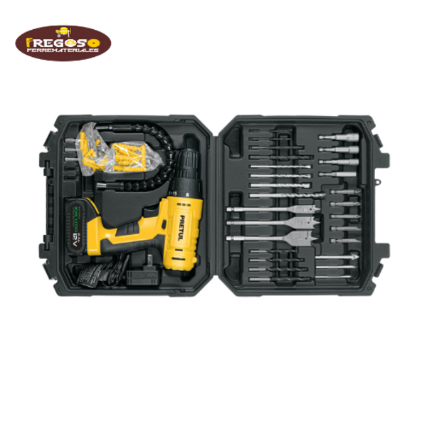 Kit taladro inalámbrico 3/8", 12 V